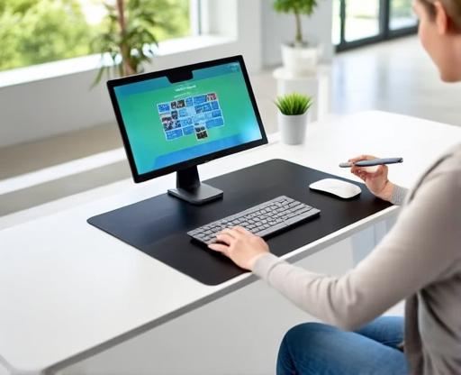 Borne tactile table ergonomique inclinée 15 degrés, hauteur accessible PMR