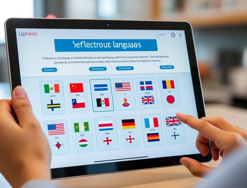 Contenus multilingues - Accessibilité internationale et traduction complète Interface multilingue avec sélection de langues (FR/EN/ES) et contenus traduits pour tourisme international